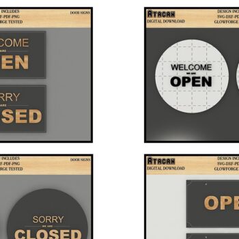 Intra απο ξύλο plywood 3mm-4mm πάχος – Ανοίξτε το Closed BUNDLE Shop Signs Δίασταση  40x30 cm INTRAFABR-39423694 - Image 1