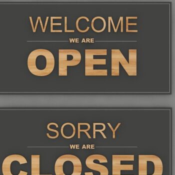 Intra απο ξύλο plywood 3mm-4mm πάχος – Ανοίξτε το Closed BUNDLE Shop Signs Δίασταση  40x30 cm INTRAFABR-39423694 - Image 2