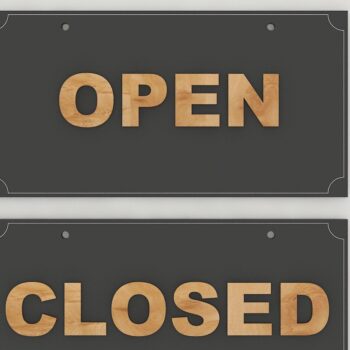 Intra απο ξύλο plywood 3mm-4mm πάχος – Ανοίξτε το Closed BUNDLE Shop Signs Δίασταση  40x30 cm INTRAFABR-39423694 - Image 4