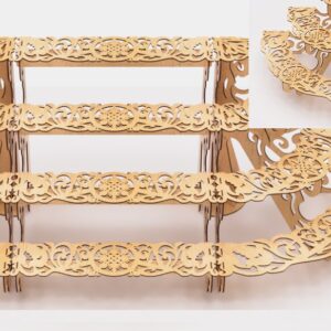 Intra απο ξύλο plywood 3mm-4mm πάχος – Αρχεία κοπής με λέιζερ ράφια προβολής ανοιχτού τύπου Δίασταση  20x20 cm INTRAFABR-95633812