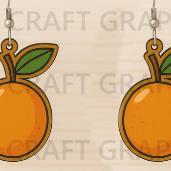 Intra απο ξύλο plywood 3mm-4mm πάχος – Πορτοκαλί Σκουλαρίκια Δίασταση 5x5 cm INTRAFABR-123671318 - Image 1