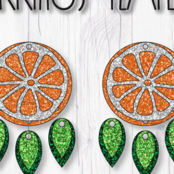 Intra απο ξύλο plywood 3mm-4mm πάχος – Πρότυπο πορτοκαλί σκουλαρίκια Δίασταση  5x5 cm INTRAFABR-8047923 - Image 1