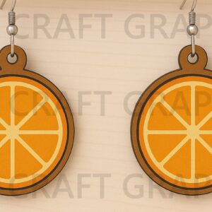 Intra απο ξύλο plywood 3mm-4mm πάχος – Orange Slice Earrings Αρχείο Δίασταση  5x5 cm INTRAFABR-123671518