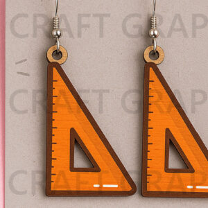 Intra απο ξύλο plywood 3mm-4mm πάχος – Πορτοκαλί τρίγωνα σκουλαρίκια χάρακας – Geometr Δίασταση 5x5 cm INTRAFABR-124956659