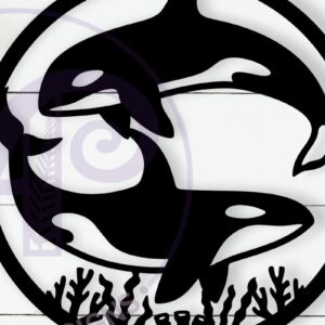 Intra απο ξύλο plywood 3mm-4mm πάχος – Orcas, Killer Whales Wall Sign Laser Δίασταση  40x30 cm INTRAFABR-114284994