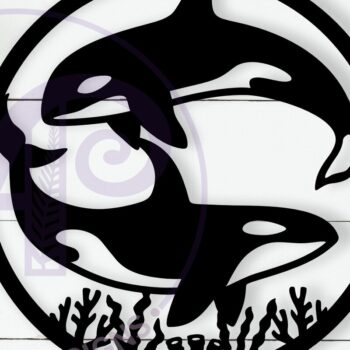 Intra απο ξύλο plywood 3mm-4mm πάχος – Orcas, Killer Whales Wall Sign Laser Δίασταση  40x30 cm INTRAFABR-114284994 - Image 1