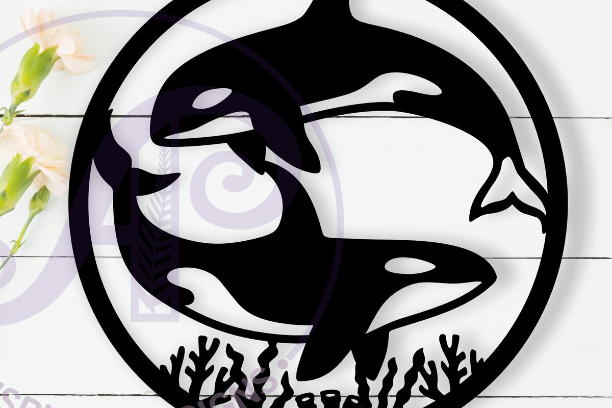 Intra απο ξύλο plywood 3mm-4mm πάχος – Orcas, Killer Whales Wall Sign Laser Δίασταση  40x30 cm INTRAFABR-114284994