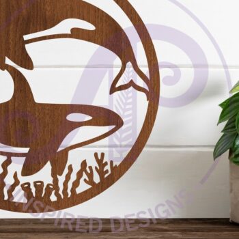 Intra απο ξύλο plywood 3mm-4mm πάχος – Orcas, Killer Whales Wall Sign Laser Δίασταση  40x30 cm INTRAFABR-114284994 - Image 3