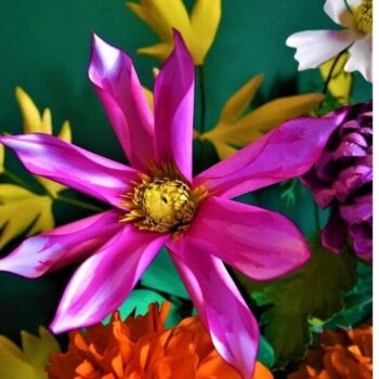 Intra απο ξύλο plywood 3mm-4mm πάχος – Πρότυπα χάρτινων λουλουδιών Orchette Dahlia Δίασταση  20x20 cm INTRAFABR-19613197 - Image 1