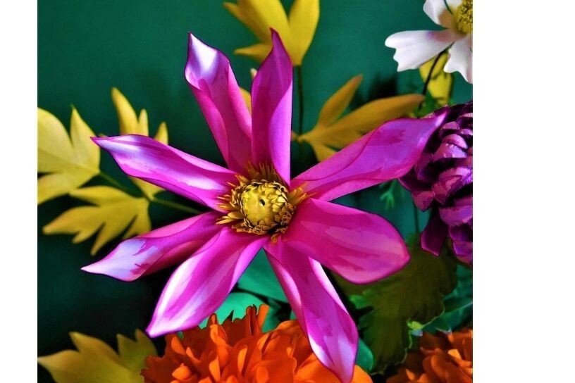 Intra απο ξύλο plywood 3mm-4mm πάχος – Πρότυπα χάρτινων λουλουδιών Orchette Dahlia Δίασταση  20x20 cm INTRAFABR-19613197