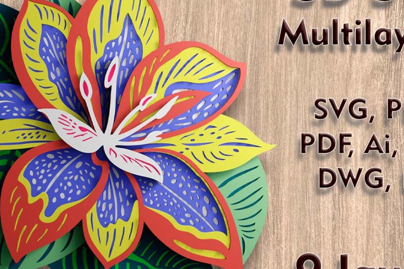 Intra απο ξύλο plywood 3mm-4mm πάχος – Αρχεία λέιζερ πολλαπλών επιπέδων Orch3D Δίασταση  20x20 cm INTRAFABR-108943994