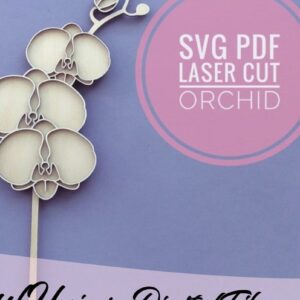 Intra απο ξύλο plywood 3mm-4mm πάχος – Λουλούδι ορχιδέας κομμένο με λέιζερ Δίασταση  20x20 cm INTRAFABR-34439748