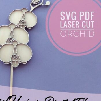 Intra απο ξύλο plywood 3mm-4mm πάχος – Λουλούδι ορχιδέας κομμένο με λέιζερ Δίασταση  20x20 cm INTRAFABR-34439748 - Image 1