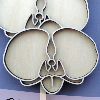 Intra απο ξύλο plywood 3mm-4mm πάχος – Λουλούδι ορχιδέας κομμένο με λέιζερ Δίασταση  20x20 cm INTRAFABR-34439748 - Image 4