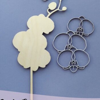 Intra απο ξύλο plywood 3mm-4mm πάχος – Λουλούδι ορχιδέας κομμένο με λέιζερ Δίασταση  20x20 cm INTRAFABR-34439748 - Image 5