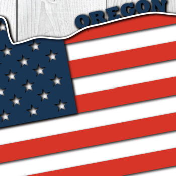 Intra απο ξύλο plywood 3mm-4mm πάχος – Oregon USA 3d Flag Paper Cut Δίασταση  20x20 cm INTRAFABR-65211505 - Image 1