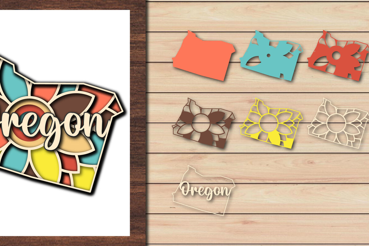 Intra απο ξύλο plywood 3mm-4mm πάχος – Κοπή χαρτιού 3d State του Όρεγκον ΗΠΑ Δίασταση  20x20 cm INTRAFABR-64957040