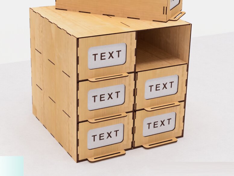 Intra απο ξύλο plywood 3mm-4mm πάχος – Organizer 6 Συρτάρια Δίασταση  20x20 cm INTRAFABR-103526588