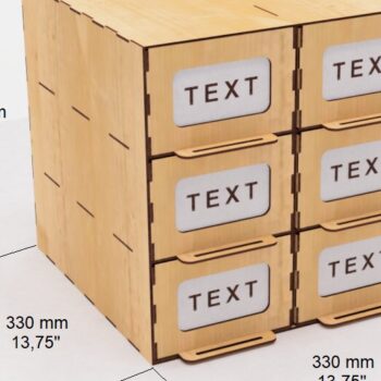 Intra απο ξύλο plywood 3mm-4mm πάχος – Organizer 6 Συρτάρια Δίασταση  20x20 cm INTRAFABR-103526588 - Image 2