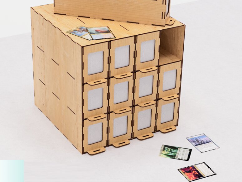 Intra απο ξύλο plywood 3mm-4mm πάχος – Organizer Box για κάρτες CCG Cut Laser Δίασταση  20x20 cm INTRAFABR-118997578