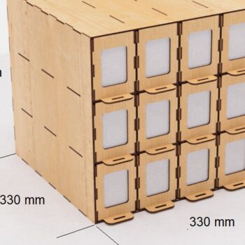 Intra απο ξύλο plywood 3mm-4mm πάχος – Organizer Box για κάρτες CCG Cut Laser Δίασταση  20x20 cm INTRAFABR-118997578 - Image 2
