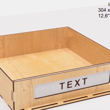 Intra απο ξύλο plywood 3mm-4mm πάχος – Organizer με 4 συρτάρια κομμένα αρχεία με λέιζερ Δίασταση  20x20 cm INTRAFABR-102467284 - Image 3