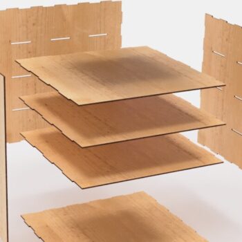 Intra απο ξύλο plywood 3mm-4mm πάχος – Organizer με 4 συρτάρια κομμένα αρχεία με λέιζερ Δίασταση  20x20 cm INTRAFABR-102467284 - Image 5