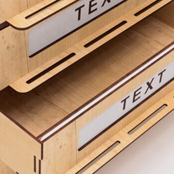 Intra απο ξύλο plywood 3mm-4mm πάχος – Organizer με 4 συρτάρια κομμένα αρχεία με λέιζερ Δίασταση  20x20 cm INTRAFABR-102467284 - Image 6