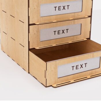 Intra απο ξύλο plywood 3mm-4mm πάχος – Οργανωτής με τρία συρτάρια Δίασταση 20x20 cm INTRAFABR-102234976 - Image 1