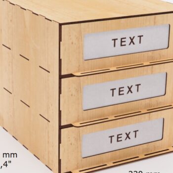 Intra απο ξύλο plywood 3mm-4mm πάχος – Οργανωτής με τρία συρτάρια Δίασταση 20x20 cm INTRAFABR-102234976 - Image 2