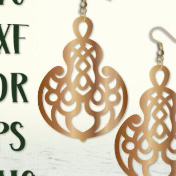 Intra απο ξύλο plywood 3mm-4mm πάχος – Oriental Earrings Earrings Δίασταση  5x5 cm INTRAFABR-99490659 - Image 4