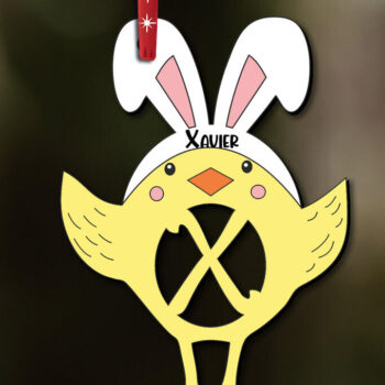 Intra απο ξύλο plywood 3mm-4mm πάχος – Στολίδι Πασχαλινό γράμμα X Κοτόπουλο Δίασταση  20x20 cm INTRAFABR-112719639 - Image 2