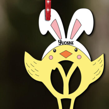 Intra απο ξύλο plywood 3mm-4mm πάχος – Στολίδι Πασχαλινό γράμμα Y Chicken Bird Δίασταση  20x20 cm INTRAFABR-112719680 - Image 1