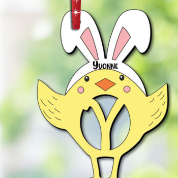 Intra απο ξύλο plywood 3mm-4mm πάχος – Στολίδι Πασχαλινό γράμμα Y Chicken Bird Δίασταση  20x20 cm INTRAFABR-112719680 - Image 2