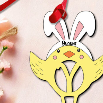 Intra απο ξύλο plywood 3mm-4mm πάχος – Στολίδι Πασχαλινό γράμμα Y Chicken Bird Δίασταση  20x20 cm INTRAFABR-112719680 - Image 3