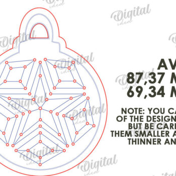 Intra απο ξύλο plywood 3mm-4mm πάχος – μοτίβο κεντήματος στολίδι Δίασταση  20x20 cm INTRAFABR-110916944 - Image 2
