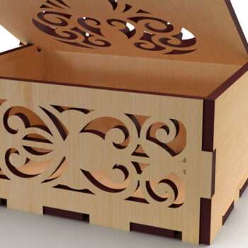 Intra απο ξύλο plywood 3mm-4mm πάχος – Διακοσμητικό κουτί δώρου Πακέτο κοπής με λέιζερ Δίασταση  20x20 cm INTRAFABR-82233463 - Image 3