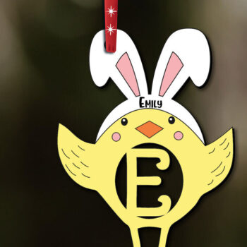 Intra απο ξύλο plywood 3mm-4mm πάχος – Διακοσμητικό γράμμα E Κοτόπουλο πουλί Πάσχα Δίασταση  40x30 cm INTRAFABR-112717915 - Image 2