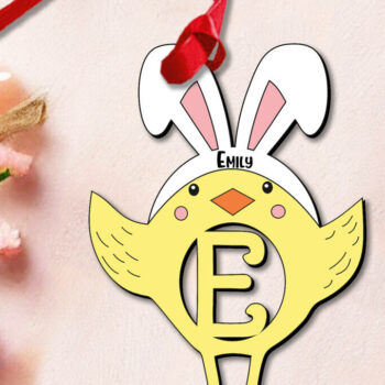 Intra απο ξύλο plywood 3mm-4mm πάχος – Διακοσμητικό γράμμα E Κοτόπουλο πουλί Πάσχα Δίασταση  40x30 cm INTRAFABR-112717915 - Image 3