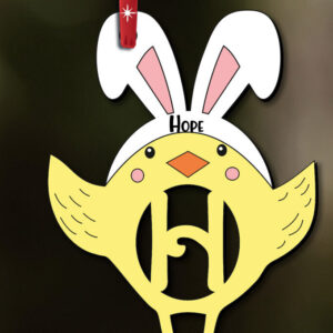 Intra απο ξύλο plywood 3mm-4mm πάχος – Διακοσμητικό γράμμα H Κοτόπουλο πουλί Πάσχα Δίασταση  40x30 cm INTRAFABR-112718350