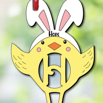 Intra απο ξύλο plywood 3mm-4mm πάχος – Διακοσμητικό γράμμα H Κοτόπουλο πουλί Πάσχα Δίασταση  40x30 cm INTRAFABR-112718350 - Image 2