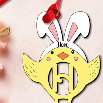 Intra απο ξύλο plywood 3mm-4mm πάχος – Διακοσμητικό γράμμα H Κοτόπουλο πουλί Πάσχα Δίασταση  40x30 cm INTRAFABR-112718350 - Image 3