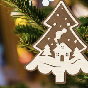 Intra απο ξύλο plywood 3mm-4mm πάχος – Πρότυπο στολίδι, παιχνίδι χριστουγεννιάτικων δέντρων Δίασταση  20x20 cm INTRAFABR-84374865