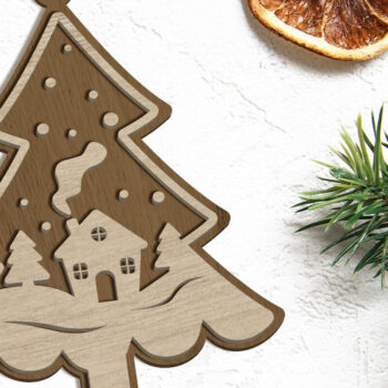 Intra απο ξύλο plywood 3mm-4mm πάχος – Πρότυπο στολίδι, παιχνίδι χριστουγεννιάτικων δέντρων Δίασταση 20x20 cm INTRAFABR-84374865 - Image 3