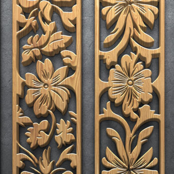 Intra απο ξύλο plywood 3mm-4mm πάχος – Σετ διακοσμητικό πάνελ λουλουδιών Δίασταση  40x30 cm INTRAFABR-124926512 - Image 2