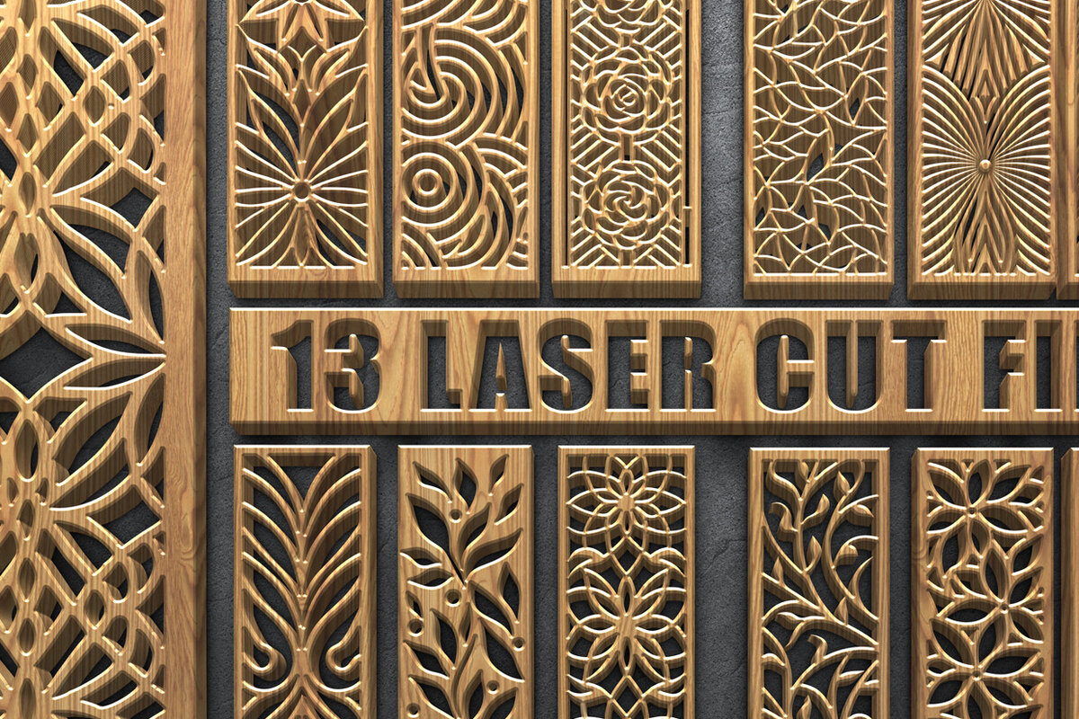 Intra απο ξύλο plywood 3mm-4mm πάχος – Διακοσμητική δέσμη πάνελ κοπής με λέιζερ Δίασταση  20x20 cm INTRAFABR-122881060