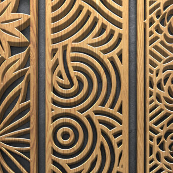 Intra απο ξύλο plywood 3mm-4mm πάχος – Διακοσμητική δέσμη πάνελ κοπής με λέιζερ Δίασταση  20x20 cm INTRAFABR-122881060 - Image 2