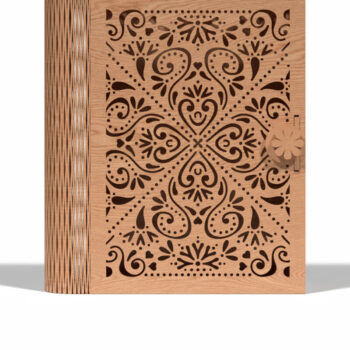 Intra απο ξύλο plywood 3mm-4mm πάχος – Ξύλινο κουτί με διακοσμητικό  κοπής με λέιζερ Δίασταση  20x20 cm INTRAFABR-118221882 - Image 2