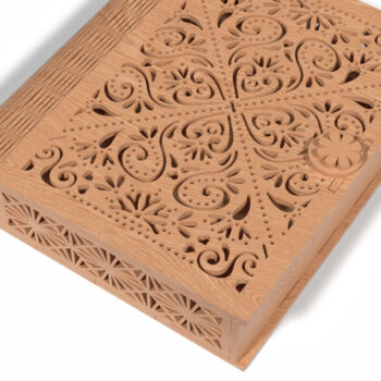 Intra απο ξύλο plywood 3mm-4mm πάχος – Ξύλινο κουτί με διακοσμητικό  κοπής με λέιζερ Δίασταση  20x20 cm INTRAFABR-118221882 - Image 3