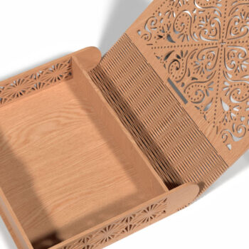 Intra απο ξύλο plywood 3mm-4mm πάχος – Ξύλινο κουτί με διακοσμητικό  κοπής με λέιζερ Δίασταση  20x20 cm INTRAFABR-118221882 - Image 4